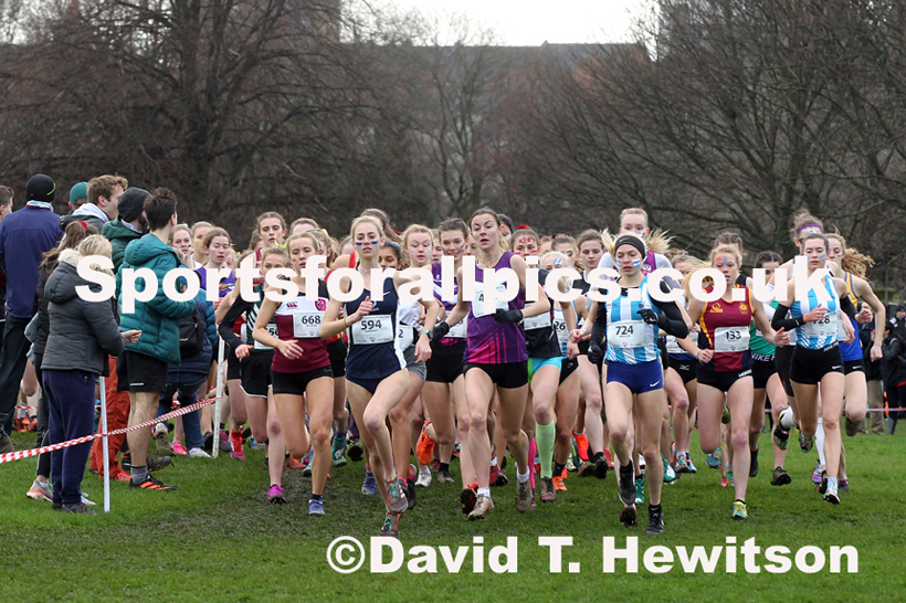 Womens long race  2020 BUCS Cross Country Champs., Edinburgh.  Photo: David T. Hewitson/Sports for All Pics